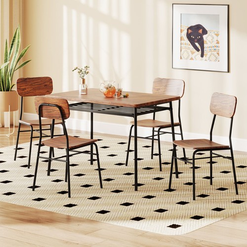 Wood square kitchen table - kitchen,