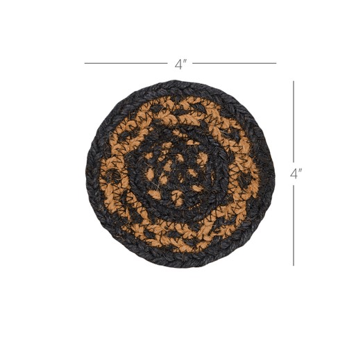 Coasters black tan jute - black,