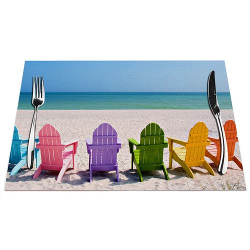Beach chair placemats set - chair, of