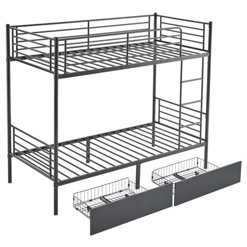 Twin over metal bunk - twin, bed