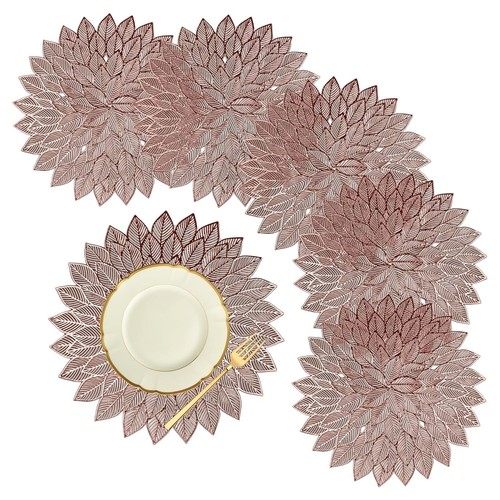 Round flower dining placemat - round,