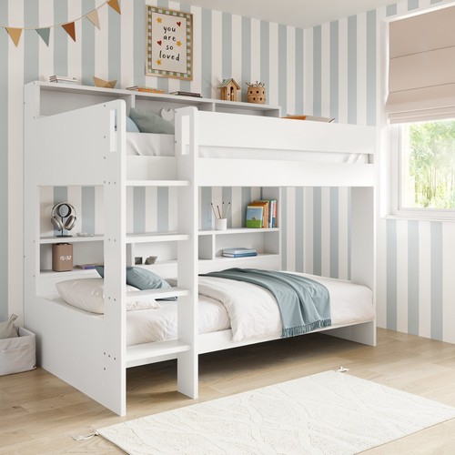 White bunk bed - white, storage