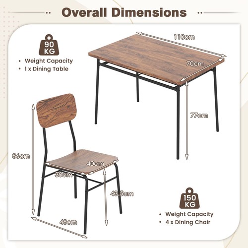 5pcs wood square kitchen table - kitchen,